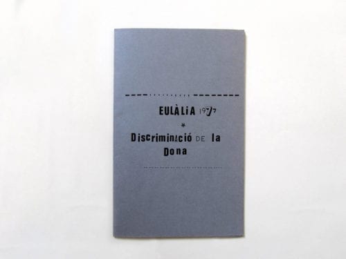 Eulàlia Grau, Discriminació de la dona (Discriminación de la mujer), 1977