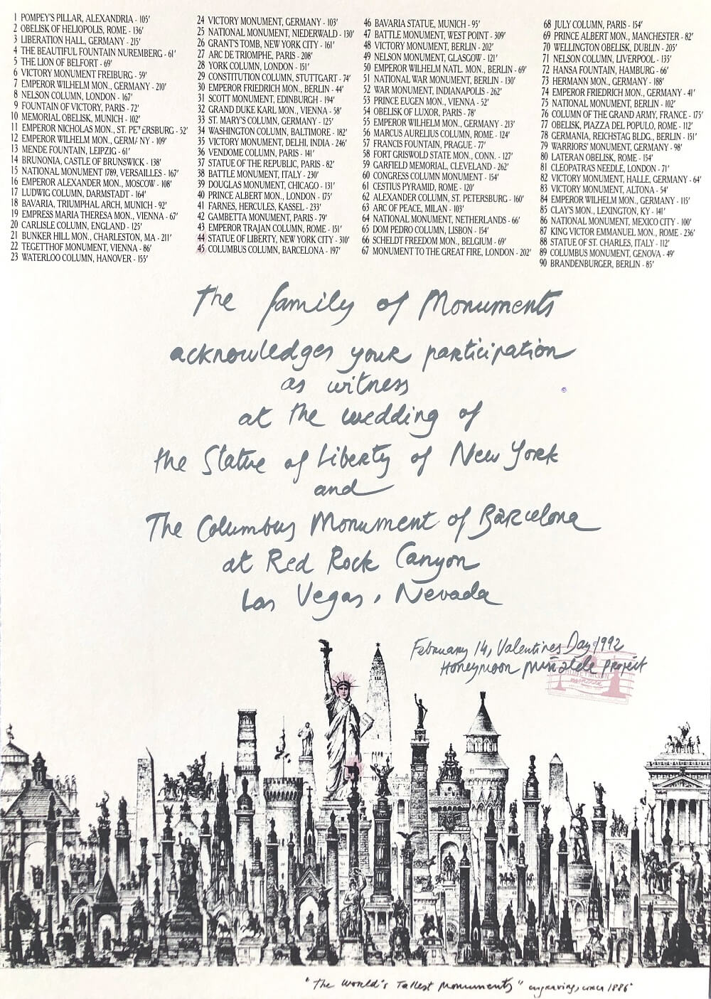 Antoni Miralda. Monuments Family, 1992